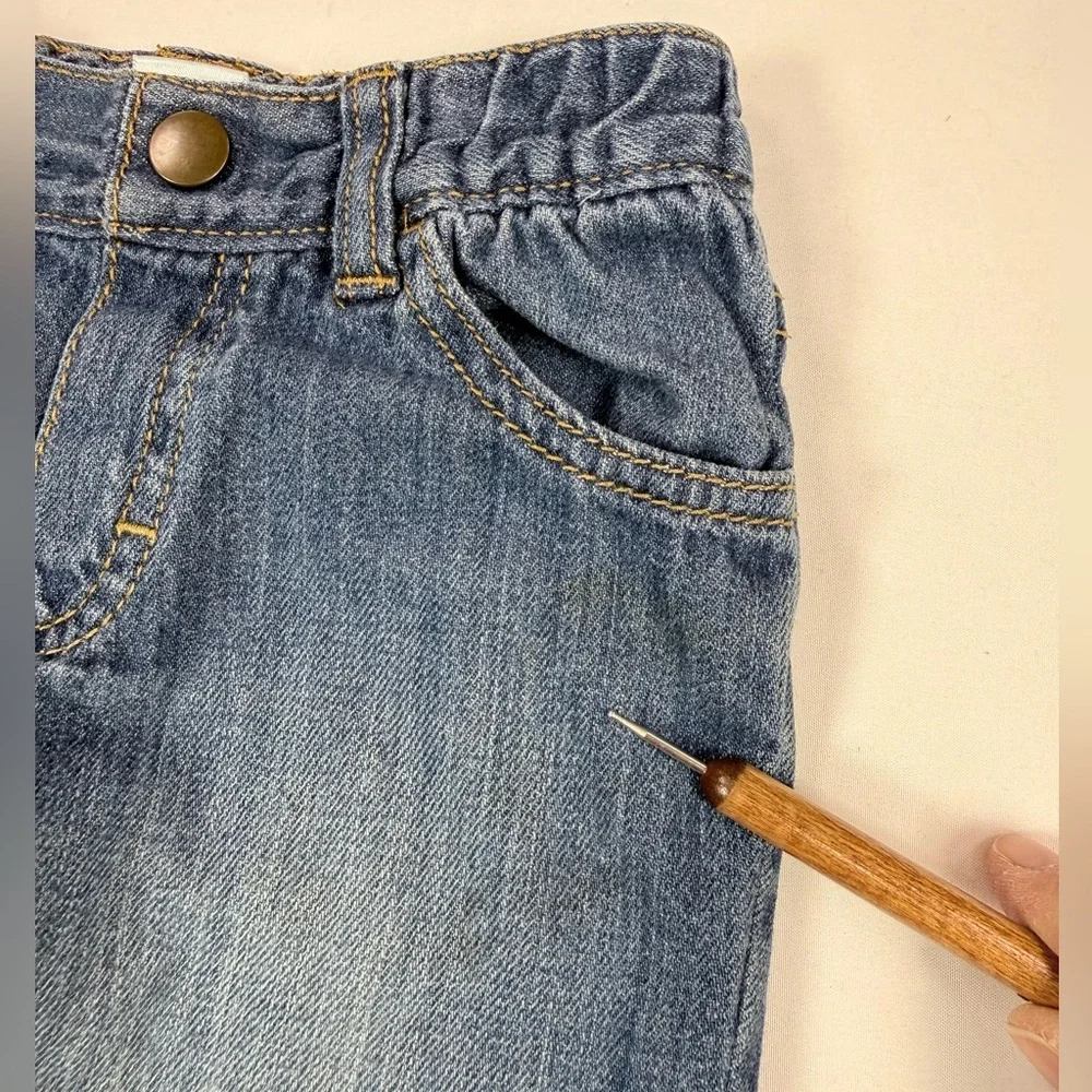 GYMBOREE Boys Denim Jeans 2T 2016 OT Winter Plaid‎ Cuff Cottagecore Farmhouse